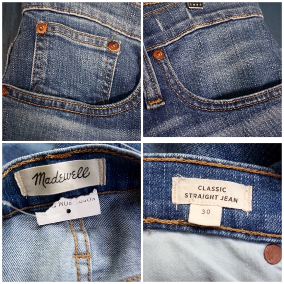 Madewell Classic Straight Distressed Jeans New 30 - Picture 10 of 12
